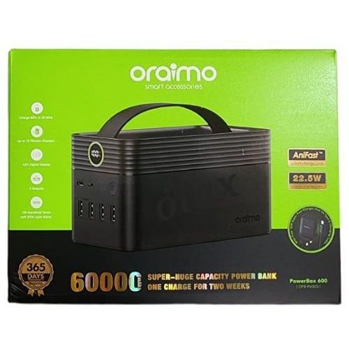 Powerbox 600 - Opb-P600q - Power Bank 60000mah - Black And Portable Power