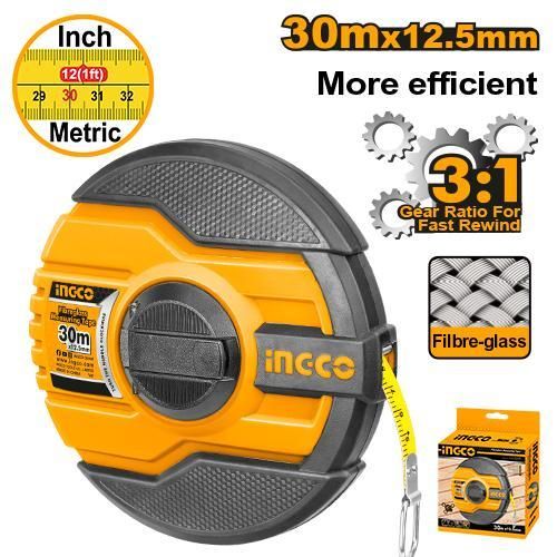 INGCO HFMT8330 - Fibreglass Measuring Tape - Orange