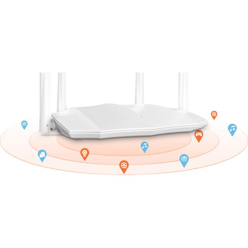 AC1200 Dual Band Gigabit Smart WiFi Router Gaming UHD Streaming , 5Ghz High Speed Wireless Internet Router, MU-MIMO, Beamforming, Long Range Coverage by 4x6dBi Antenna, IPv6, Guest WiFi, AP Mode- Multicolor