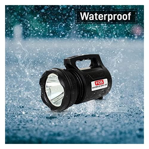 LED Search Light 10W with Lithium Battery Dual Charging 220V AC & 12V DC Solar - Rechargeable Handheld Torch