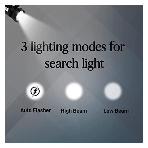 LED Search Light 10W with Lithium Battery Dual Charging 220V AC & 12V DC Solar - Rechargeable Handheld Torch