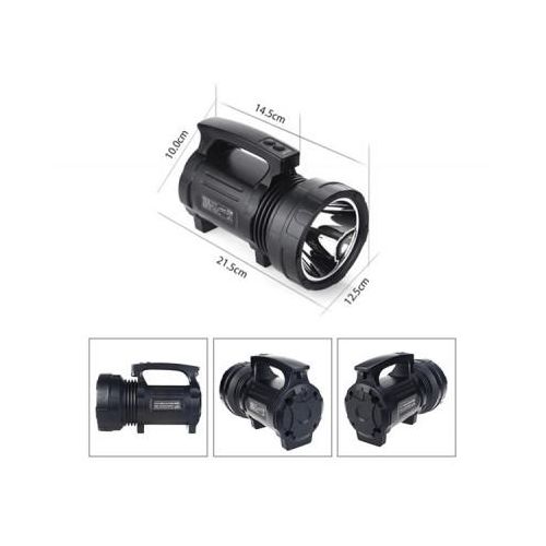 LED Search Light 10W with Lithium Battery Dual Charging 220V AC & 12V DC Solar - Rechargeable Handheld Torch
