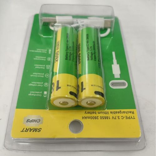 18650 with USB rechargeable lithium battery 2600mAh large capacity pointed with Type-c port can be directly charged