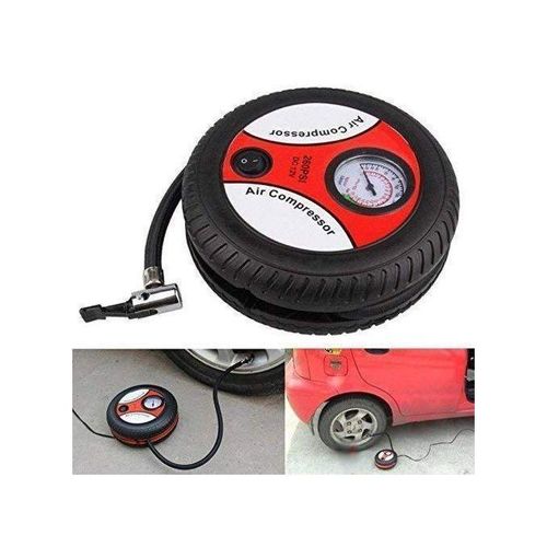 Portable Auto Air Compressor Pump, Digital Tire Inflator With Gauge LED Light For Inflatable Cars -Black.
