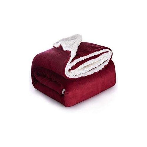 Super Soft Double sided Fleece Throw Blanket-Maroon