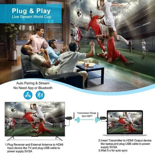 Wireless HDMI Extender 1080p 50m 5.8GHz Wireless HDMI Wifi Video Transmitter and Receiver Screen Share Switch for PS4 Camera PC Laptop To TV Monitor Projector 5.8Ghz 50M Wireless HDMI Extender Video Transmitter 1 To 4 Splitter Screen Share- Multicolor