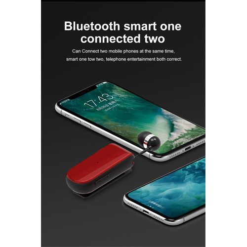 K50 Wireless Stereo Clip-on Headset, Bluetooth, Call Reminder, Vibration, Sports Retractable Collar Clip, Phone Earphones Single Ear Hands Free With Wire - Multicolor