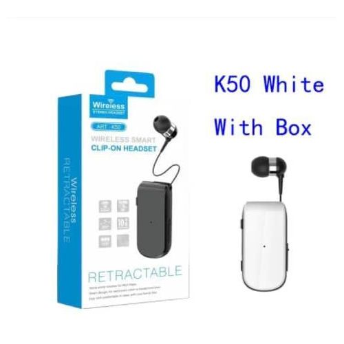 K50 Wireless Stereo Clip-on Headset, Bluetooth, Call Reminder, Vibration, Sports Retractable Collar Clip, Phone Earphones Single Ear Hands Free With Wire - Multicolor
