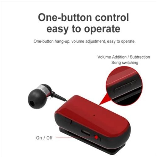K50 Wireless Stereo Clip-on Headset, Bluetooth, Call Reminder, Vibration, Sports Retractable Collar Clip, Phone Earphones Single Ear Hands Free With Wire - Multicolor