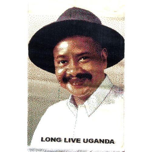 Persian Carpet Wall Hanging  President Museveni Long Live Uganda size O.6M X 0.9M