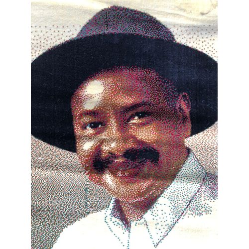 Persian Carpet Wall Hanging  President Museveni Long Live Uganda size O.6M X 0.9M