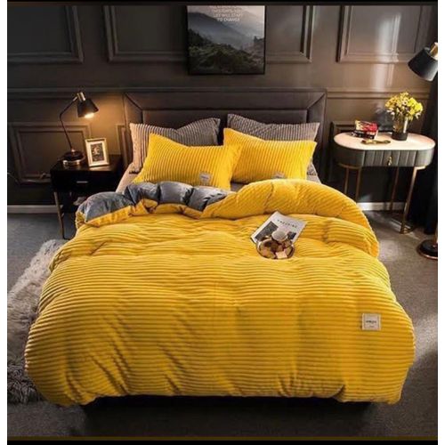 6*6Coral Duvet With 1bedsheet & 2pillowcases -Yellow.
