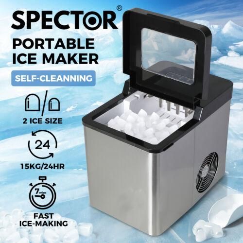 Digiwave Countertop Self Cleaning, Portable Ice Cube Maker, 12-15kgs Freestanding Machine, Low Noise Easy to Use - Perfect for Parties Mixed Drinks -Silver