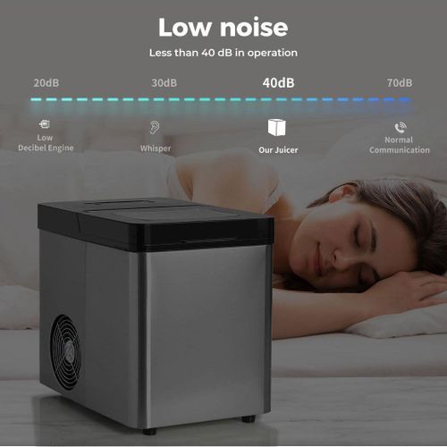 Digiwave Countertop Self Cleaning, Portable Ice Cube Maker, 12-15kgs Freestanding Machine, Low Noise Easy to Use - Perfect for Parties Mixed Drinks -Silver