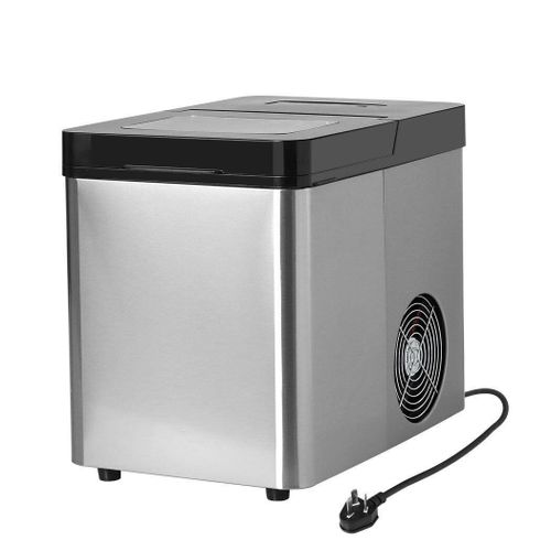 Digiwave Countertop Self Cleaning, Portable Ice Cube Maker, 12-15kgs Freestanding Machine, Low Noise Easy to Use - Perfect for Parties Mixed Drinks -Silver