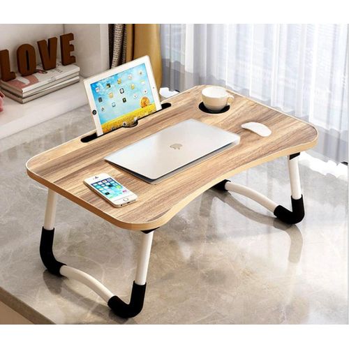 Foldable Computer Laptop Stand Bed Table Lap Desk Stand,Serving Tray Dining Table with Slot, Notebook Stand Holder, Bed Tray Laptop Desk With Cup Holder For Eating Breakfast,Working,Watching Movie on Bed/Couch/Sofa/Floor