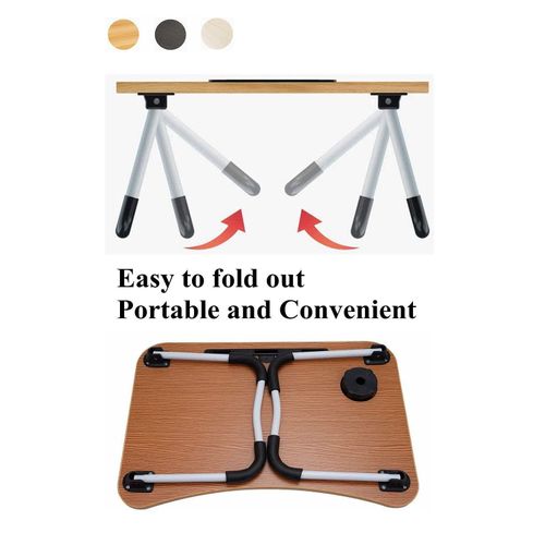 Foldable Computer Laptop Stand Bed Table Lap Desk Stand,Serving Tray Dining Table with Slot, Notebook Stand Holder, Bed Tray Laptop Desk With Cup Holder For Eating Breakfast,Working,Watching Movie on Bed/Couch/Sofa/Floor