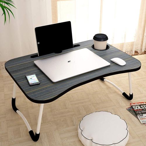 Foldable Computer Laptop Stand Bed Table Lap Desk Stand,Serving Tray Dining Table with Slot, Notebook Stand Holder, Bed Tray Laptop Desk With Cup Holder For Eating Breakfast,Working,Watching Movie on Bed/Couch/Sofa/Floor