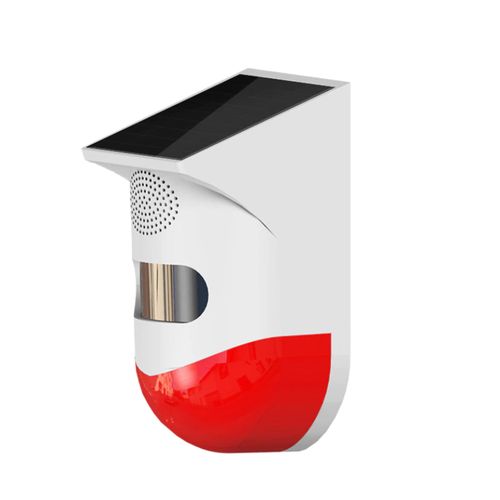 Outdoor Solar Light & Siren mini Alarm system Wireless Remote Controlled Mini Alarm With IR Infrared Motion R Detector & 105dB Loud For Home Security Anti-Theft
