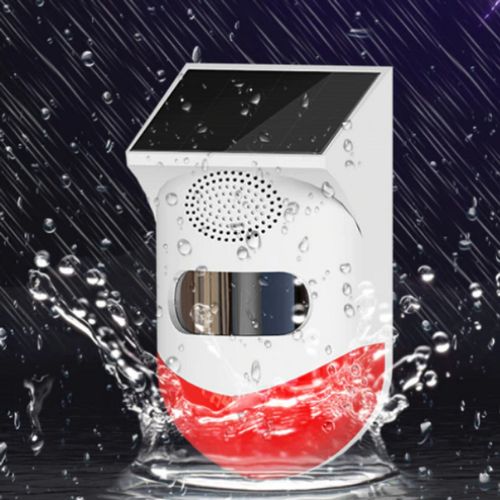 Outdoor Solar Light & Siren mini Alarm system Wireless Remote Controlled Mini Alarm With IR Infrared Motion R Detector & 105dB Loud For Home Security Anti-Theft