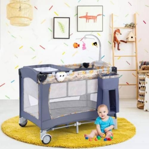 Baby Crib - Grey