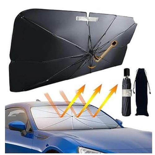 Car Umbrella, Car Wide sun Screen Shade Umbrella, Silver,