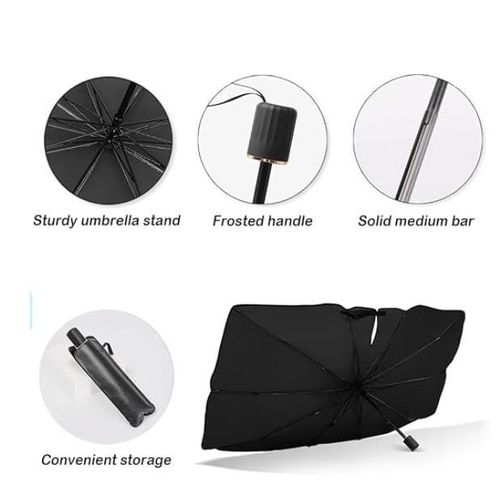 Car Umbrella, Car Wide sun Screen Shade Umbrella, Silver,