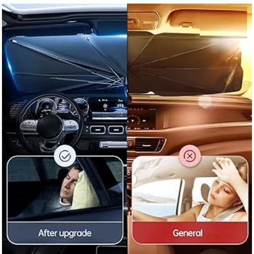 Car Umbrella, Car Wide sun Screen Shade Umbrella, Silver,