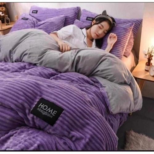 Kingsize Duvet Set 4Pcs,1 BedCover, 2PillowCases And 1 BedSheet - Purple