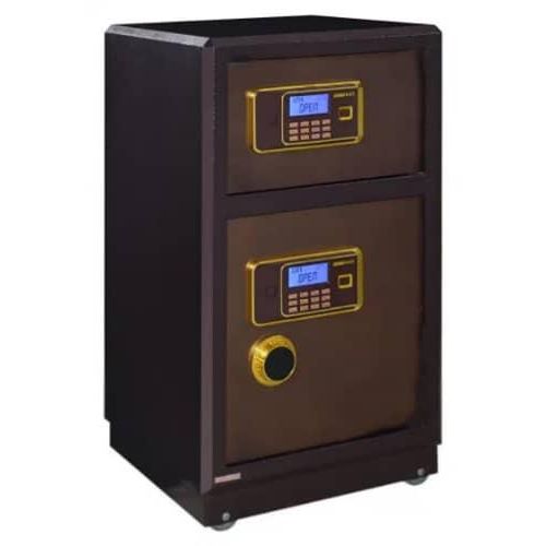 Large Double Door Safe Security Safe Box Secret Hidden Piggy Bank, Separate Steel Storage Space Strong Box Electronic Digital Lock For Money Gun Jewel  Hotel Office And Home Use- Multicolor