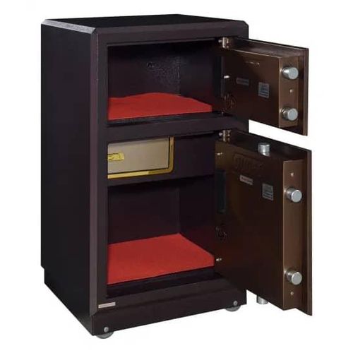 Large Double Door Safe Security Safe Box Secret Hidden Piggy Bank, Separate Steel Storage Space Strong Box Electronic Digital Lock For Money Gun Jewel  Hotel Office And Home Use- Multicolor