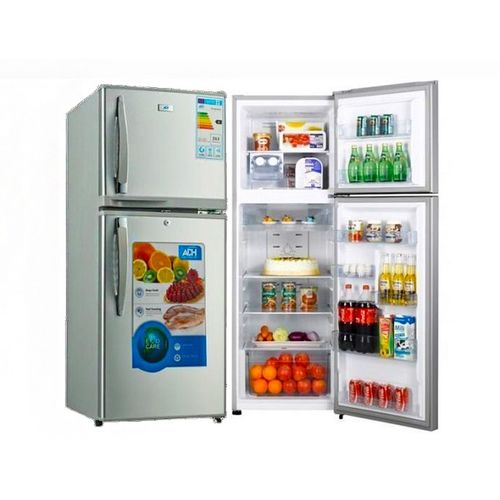 ADH  168 Liters Double Door Refrigerator Fast Cooling Fridge With Deep Freezer Compartment-Grey/Silver