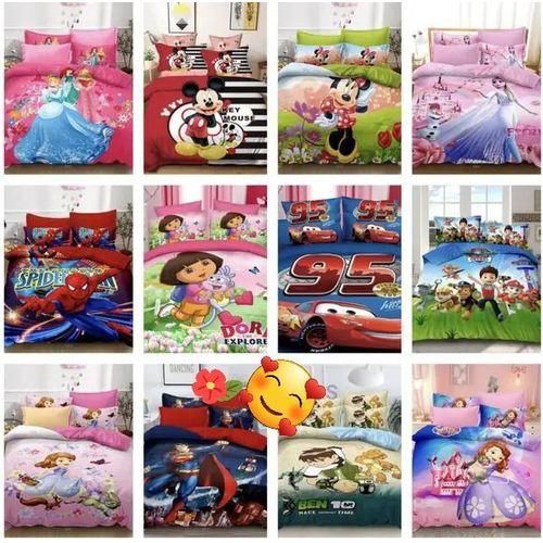 Cartoon Character Blankets Or Duvet Covers Or Bed Covers For Children Boys and Girls 3 Pieces In One Set Duvet Cover Pillow Case Character Pattern Bedding