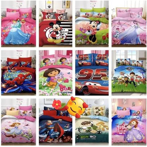 Cartoon Character Blankets Or Duvet Covers  Or Bed Covers For Children Boys and Girls 3 Pieces In One Set Duvet Cover Pillow Case Character Pattern Bedding