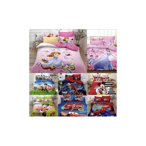 Cartoon Character Blankets Or Duvet Covers  Or Bed Covers For Children Boys and Girls 3 Pieces In One Set Duvet Cover Pillow Case Character Pattern Bedding