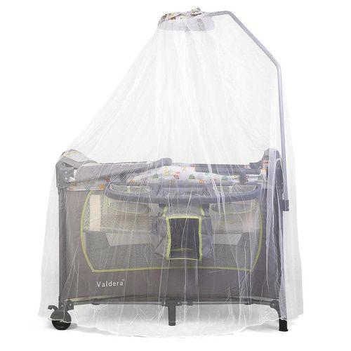 Multifunctional Baby Portable Crib With Changing Table Baby Play Yard Foldable Travel Bed With Net- Multicolour