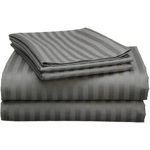 5*6 Egyptian Cotton Night Comfort sheet set 300 Thread Count Cotton Soft & Smooth Sateen Weave - 4 Piece Embossed Bed Sheet Set Striped 1 Fitted Bedding Sheet, 1 Flat Sheet & 2 Pillowcase Fits 15