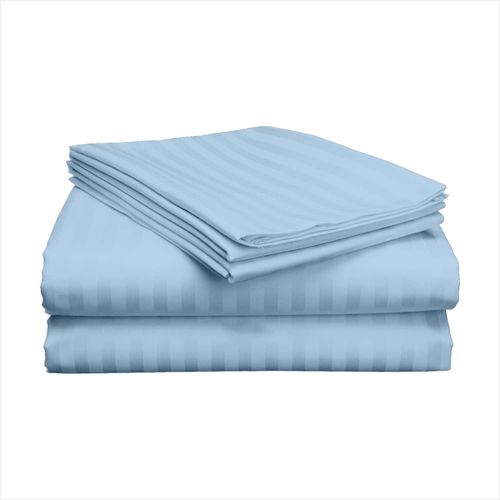 5*6 Egyptian Cotton Night Comfort sheet set 300 Thread Count Cotton Soft & Smooth Sateen Weave - 4 Piece Embossed Bed Sheet Set Striped 1 Fitted Bedding Sheet, 1 Flat Sheet & 2 Pillowcase Fits 15