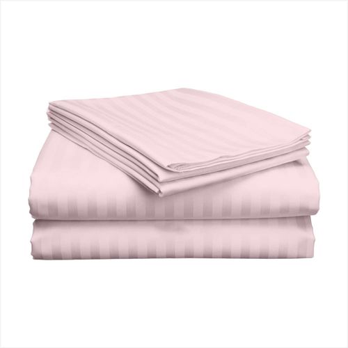 6*6 Egyptian Cotton Night Comfort sheet set 300 Thread Count Cotton Soft & Smooth Sateen Weave - 4 Piece Embossed Bed Sheet Set Striped 1 Fitted Bedding Sheet, 1 Flat Sheet & 2 Pillowcase Fits 15