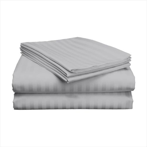6*6 Egyptian Cotton Night Comfort sheet set 300 Thread Count Cotton Soft & Smooth Sateen Weave - 4 Piece Embossed Bed Sheet Set Striped 1 Fitted Bedding Sheet, 1 Flat Sheet & 2 Pillowcase Fits 15