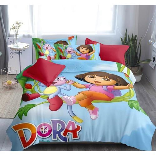 Dora The Explora Themed Kids 3pcs Duvet-Multicolor