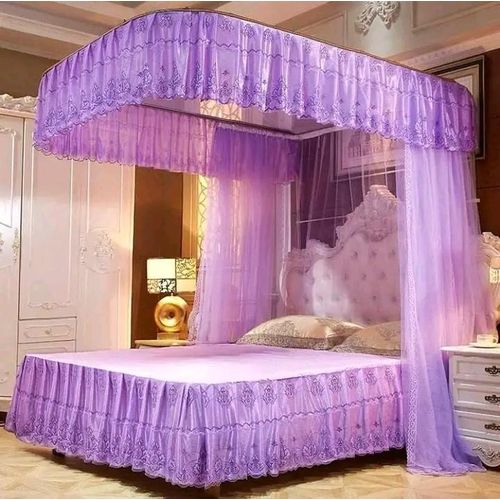 Two stand realed mosquito net, pink 6 by 6