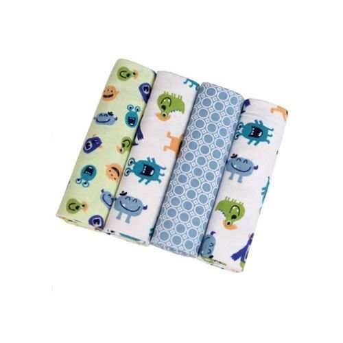 4Pcs/Pack 100% Cotton Baby Receiving Bedsheets - Multicolor