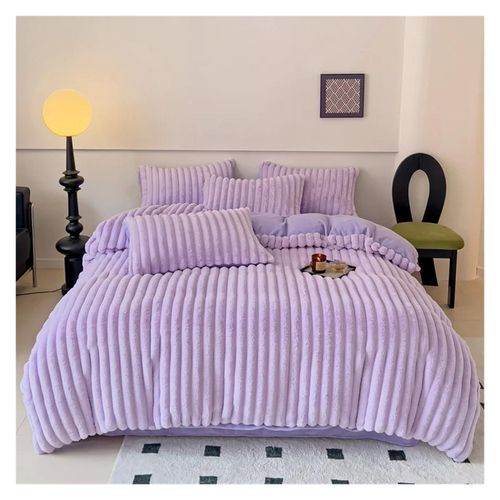 6*6 Coral Duvet With One Bedsheet & 2 Pillowcases- Lilac/light Purplw
