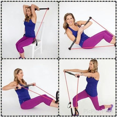 Home Body Gym Kit, Workout  DVDs , Body Tape Measure & Fitness Bar Included,  - Black,.