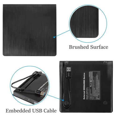 Slim External CD/DVD Drive USB 3.0 Player Burner Reader for Laptop PC Mac HP