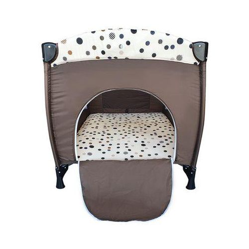 Portable Foldable 4 in 1 Convertible Toddler Iron Playpen Travel Cot Portable play yard Multi Dots Baby Bed Crib- Multicolor