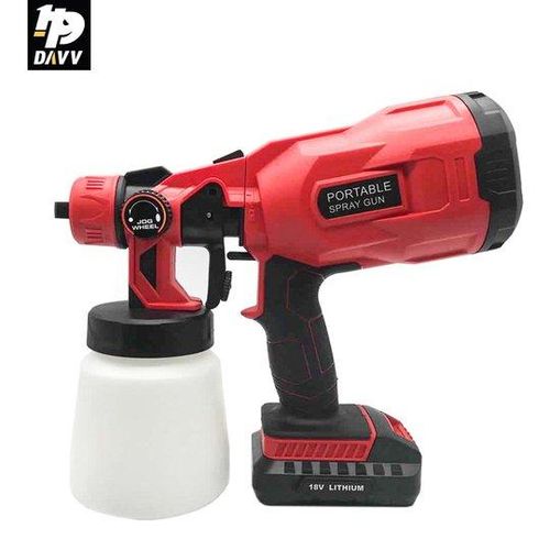 800ML Cordless Electric Spray Gun Paint Sprayer Auto Furniture Steel Coating Airbrush Sprayer Compataible 18V Battery  With Removable Paint Bucket For Painting Wall Garden Fence - Multicolor