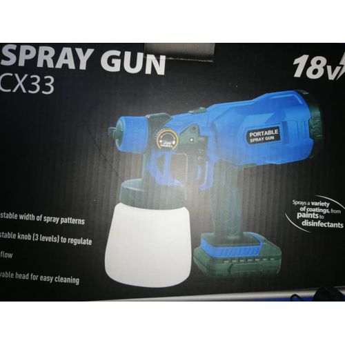 800ML Cordless Electric Spray Gun Paint Sprayer Auto Furniture Steel Coating Airbrush Sprayer Compataible 18V Battery  With Removable Paint Bucket For Painting Wall Garden Fence - Multicolor