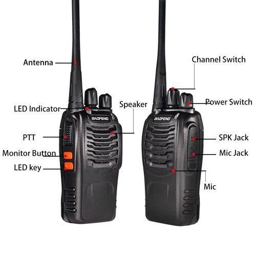 Baofeng Radio Call Walkie Talkie Two-Way Pair - Black